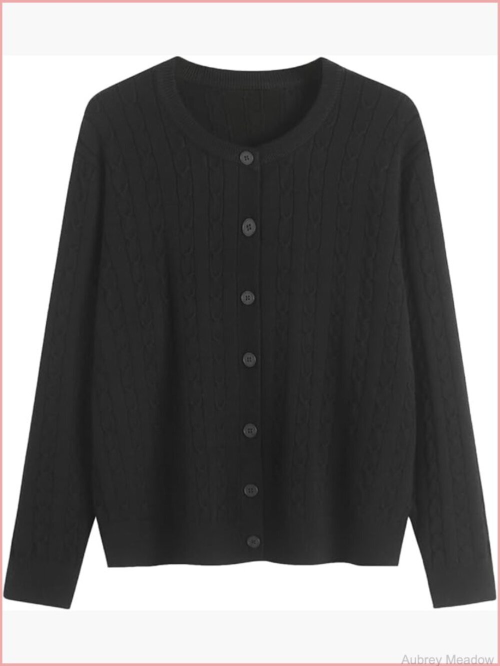 Cable Knit Button Front Cardigan Sweater Coat Open Long Sleeve